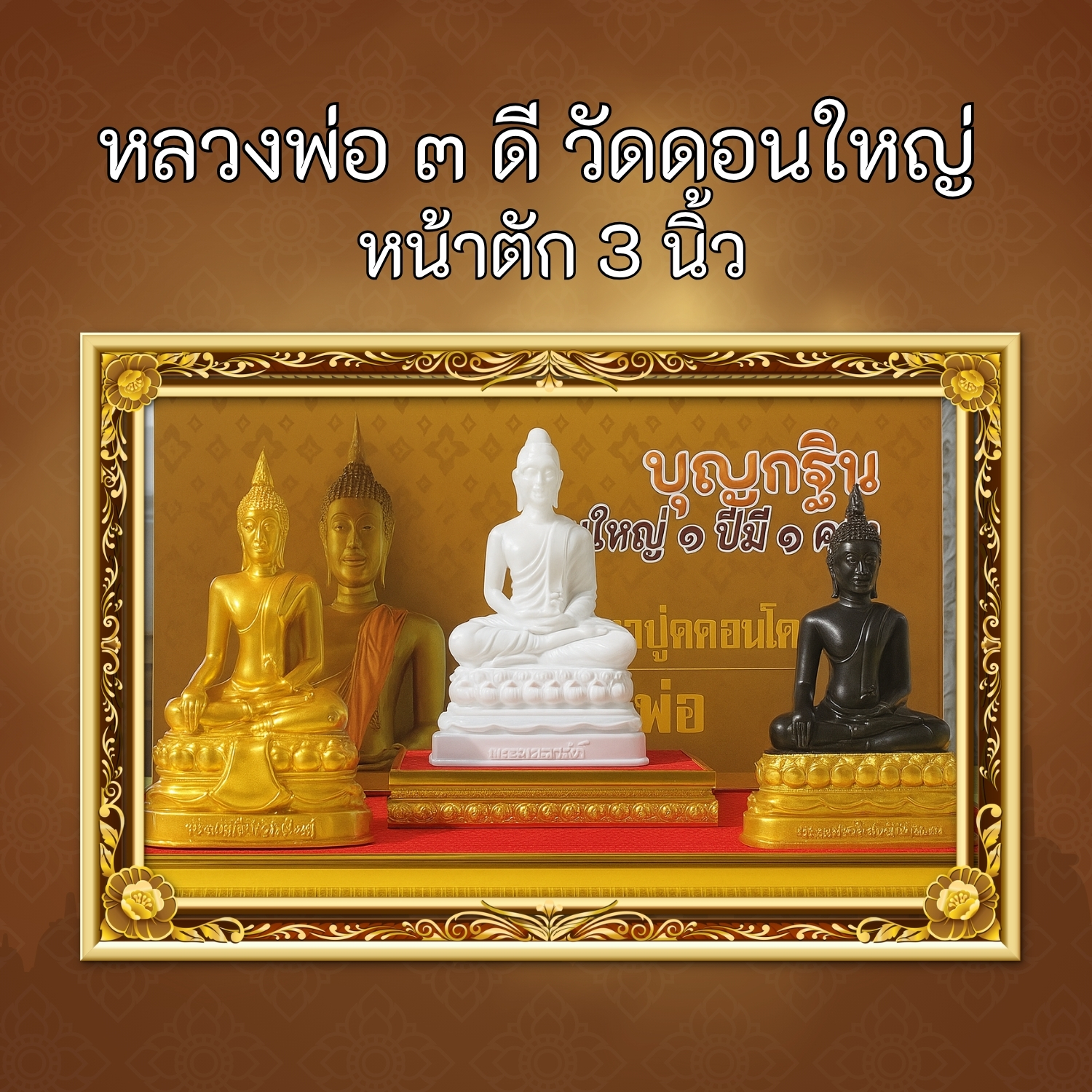 หลวงพ่อ 3 ดี เจ้าภาพกฐินสามัคคี หน้าตัก 3 นิ้ว